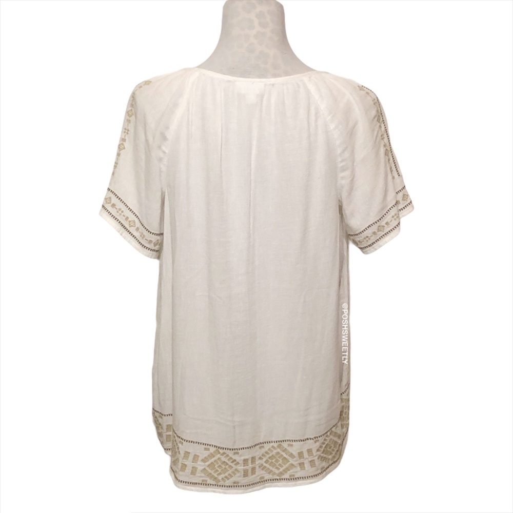J Jill Embroidered Gauze Blouse - Picture 7 of 12